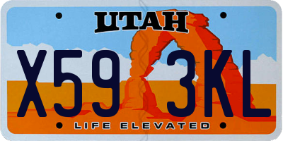 UT license plate X593KL