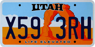UT license plate X593RH