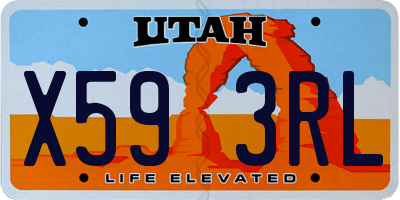 UT license plate X593RL