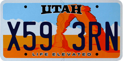 UT license plate X593RN