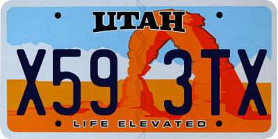 UT license plate X593TX