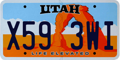 UT license plate X593WI