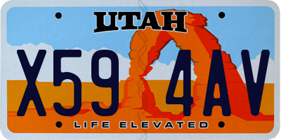 UT license plate X594AV