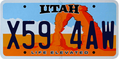 UT license plate X594AW