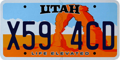 UT license plate X594CD