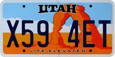 UT license plate X594ET