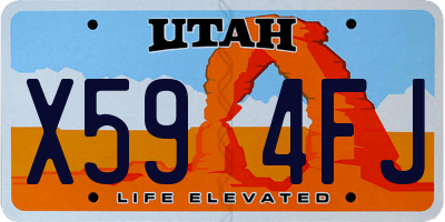 UT license plate X594FJ