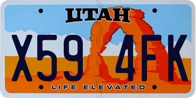 UT license plate X594FK