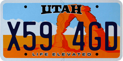 UT license plate X594GD
