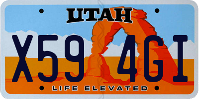 UT license plate X594GI