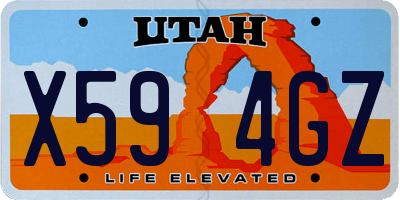 UT license plate X594GZ