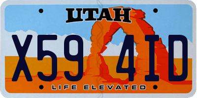 UT license plate X594ID