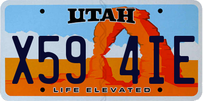 UT license plate X594IE