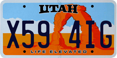 UT license plate X594IG