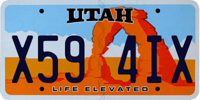 UT license plate X594IX