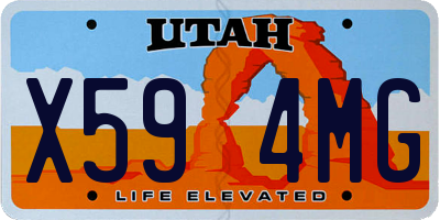 UT license plate X594MG