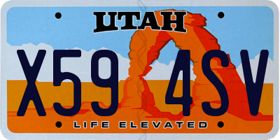 UT license plate X594SV