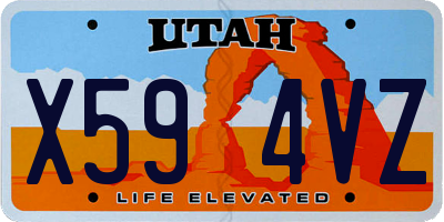 UT license plate X594VZ