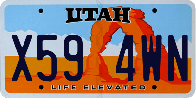 UT license plate X594WN