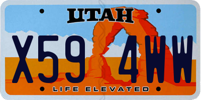 UT license plate X594WW