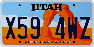 UT license plate X594WZ