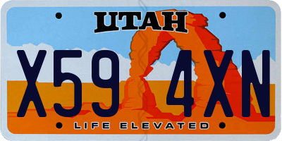 UT license plate X594XN