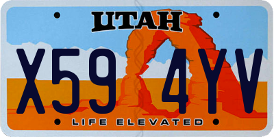 UT license plate X594YV
