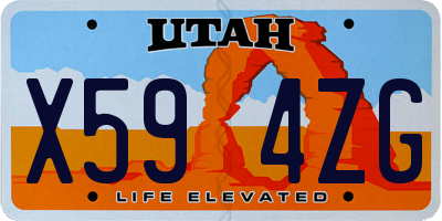 UT license plate X594ZG