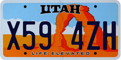 UT license plate X594ZH