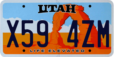 UT license plate X594ZM