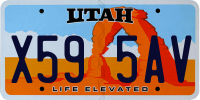UT license plate X595AV