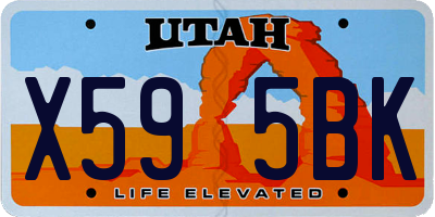 UT license plate X595BK