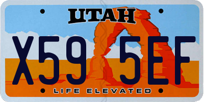 UT license plate X595EF
