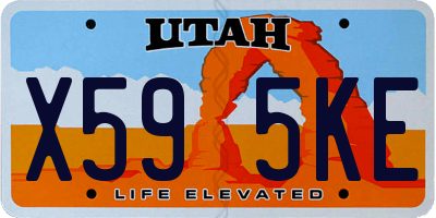 UT license plate X595KE