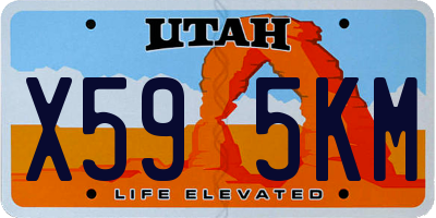 UT license plate X595KM