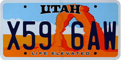 UT license plate X596AW