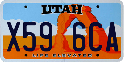 UT license plate X596CA