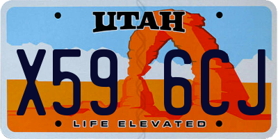 UT license plate X596CJ