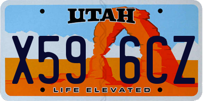 UT license plate X596CZ