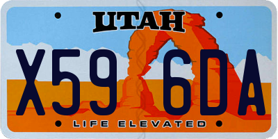 UT license plate X596DA