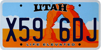 UT license plate X596DJ