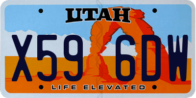 UT license plate X596DW