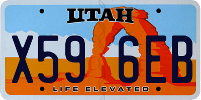 UT license plate X596EB