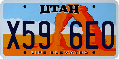 UT license plate X596EO