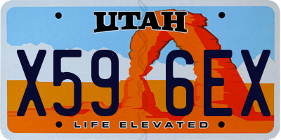 UT license plate X596EX