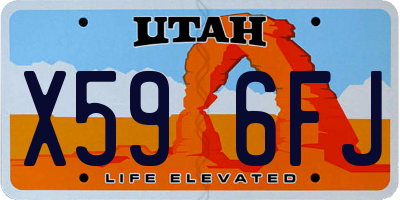 UT license plate X596FJ