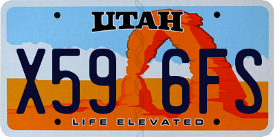 UT license plate X596FS
