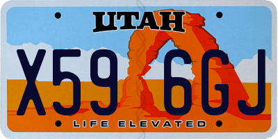 UT license plate X596GJ