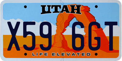 UT license plate X596GT