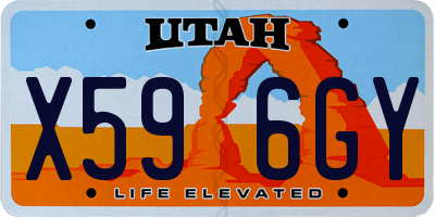 UT license plate X596GY